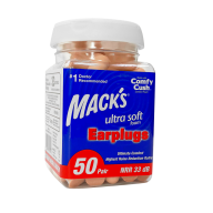 Беруши MACK`S Ultra Safe Sound защита от шума до 32 дБ бежевые 50 пар