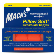 Беруши MACK`S Pillow Soft для взрослых защита от воды и шума до 22 дБ оранжевые 2 пары
