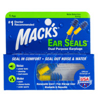 Беруши MACK`S Ear Seals защита от воды и шума до 30 дБ со съемным шнуром 1 пара
