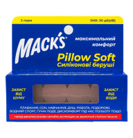 Беруши MACK`S Pillow Soft для взрослых защита от воды и шума до 30 дБ бежевые 2 пары