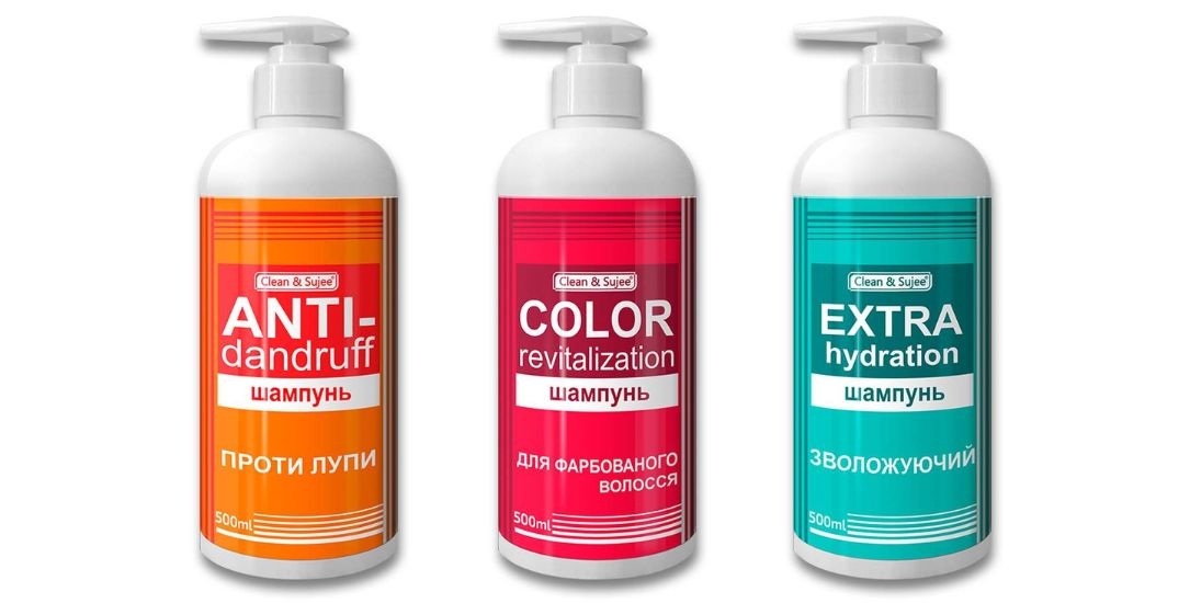 Шампуни для волос Clean & Sujee Anti-Dandruff, Revitalization, Hydration